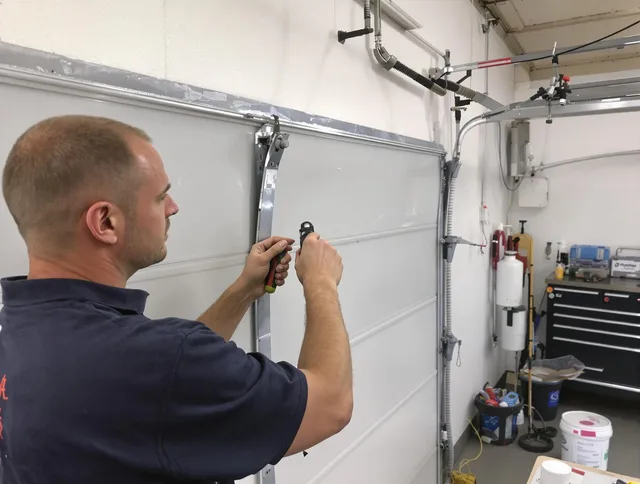 Before and after garage door dent repair by Colorado Springs Garage Door Repair in Colorado Springs