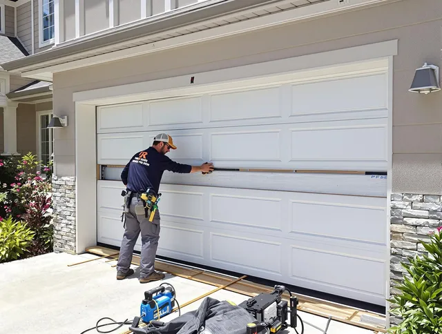 Colorado Springs Garage Door Repair team performing complete garage door replacement at Colorado Springs residence