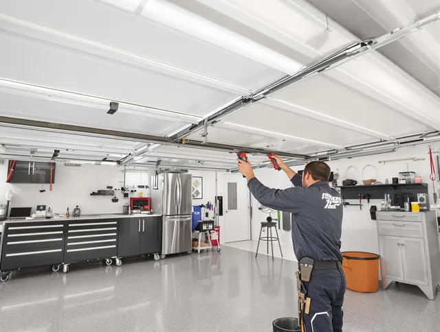Overhead garage door repair service by Colorado Springs Garage Door Repair in Colorado Springs