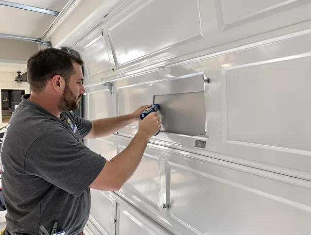 Garage door panel repair by Colorado Springs Garage Door Repair in Colorado Springs
