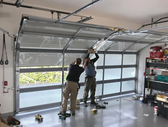 Colorado Springs Garage Door Repair expert performing precise panel replacement on Colorado Springs garage door